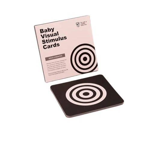 A single pack of "Baby Visual Stimulus Cards" for ages 0-3 months, with a black and white concentric circle design on both the cover and the top card.