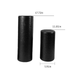 Two black foam rollers with dimensions labeled: 17.72 inches and 11.81 inches in height, both 5.91 inches in diameter.