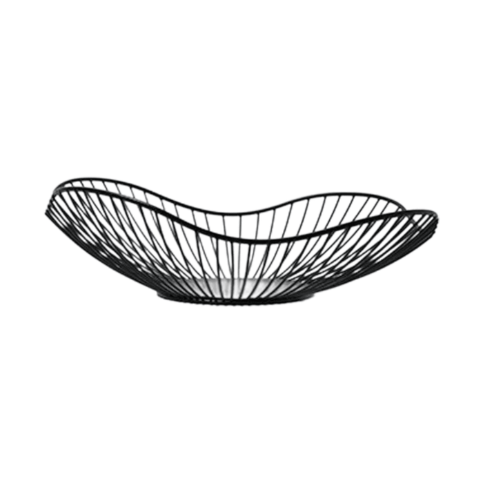 black wide Metal Wire Fruit Basket