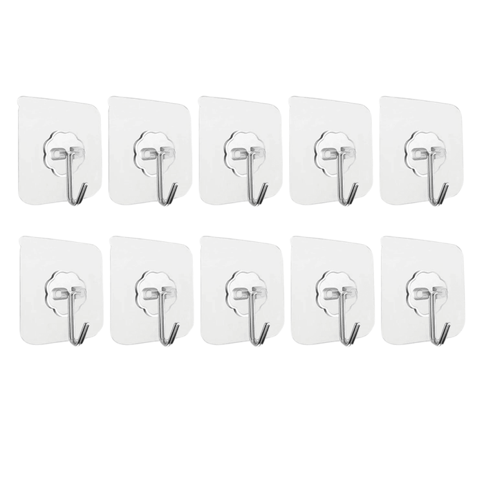 A set of these adhesive hooks is displayed. The hooks are arranged in a grid pattern, showcasing the quantity available in the set. 