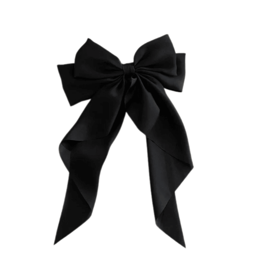 Black Bow Ribbon Hair Clip