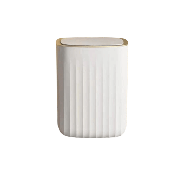 Smart white trash can. Display on white background.