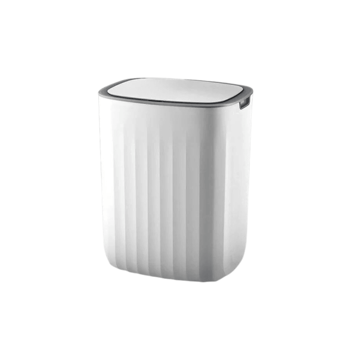 Smart white trash can. Display on white background.