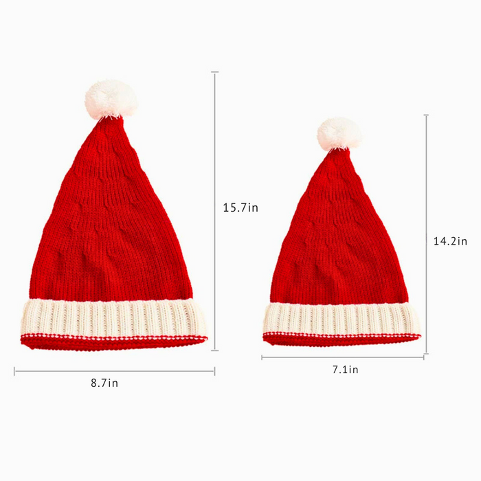 Knitted Santa Claus Hat, Soft and Warm, Festive Design, Sizes for All Ages, Durable Acrylic Fibers, Perfect for Holiday Cheer