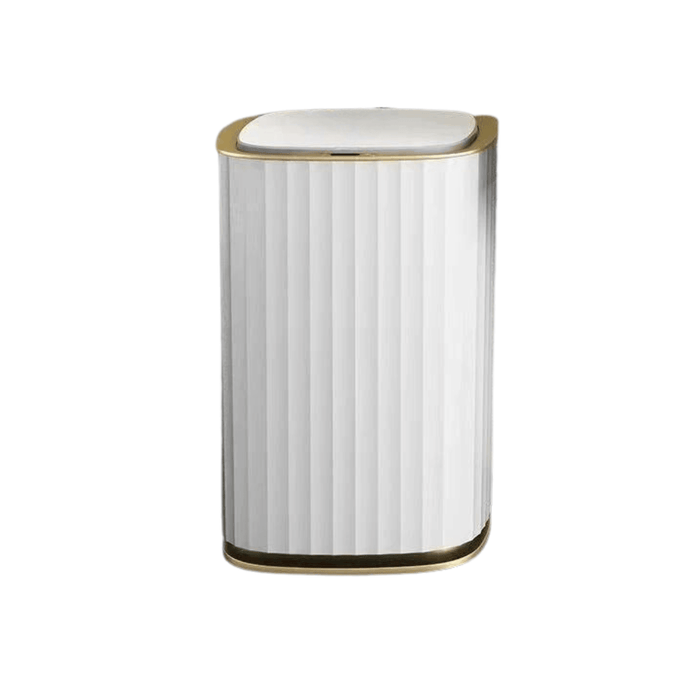 Smart white trash can. Display on white background.