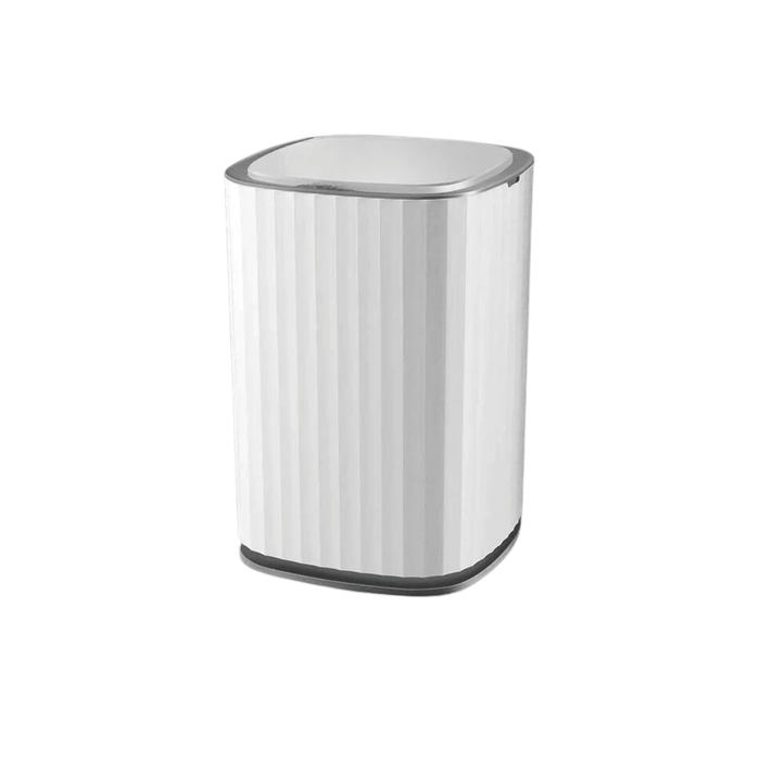 Smart white trash can. Display on white background.