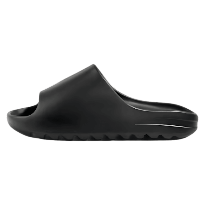 Side view of black Pillow Slides Slippers.