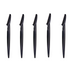 A set of five eyebrow razors in black aligned horizontally to showcase their uniform design and size. Display on white background.