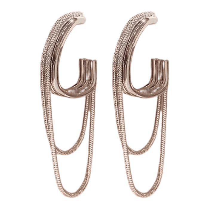 Tassel Geometric Earrings, Bold Design, Elegant Tassels, Durable Copper Alloy, Lightweight, Gold & Silver, Perfect for Most Occasions