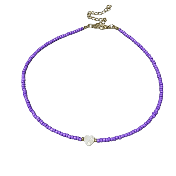 Purple Heart Beaded Choker.