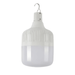 A white LED camping lantern with a hook for hanging.