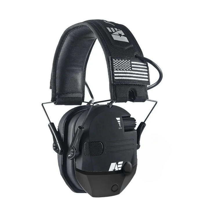 Black Shooting Ear Protection Earmuffs with Bluetooth.