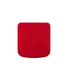 A red ergonomic mouse pad with wrist rest, displayed on a white background.