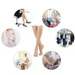 Central image of beige open-toe compression socks surrounded by circular insets showing different users, including office workers, fitness enthusiasts, pregnant women, travelers, teachers, and elderly individuals.