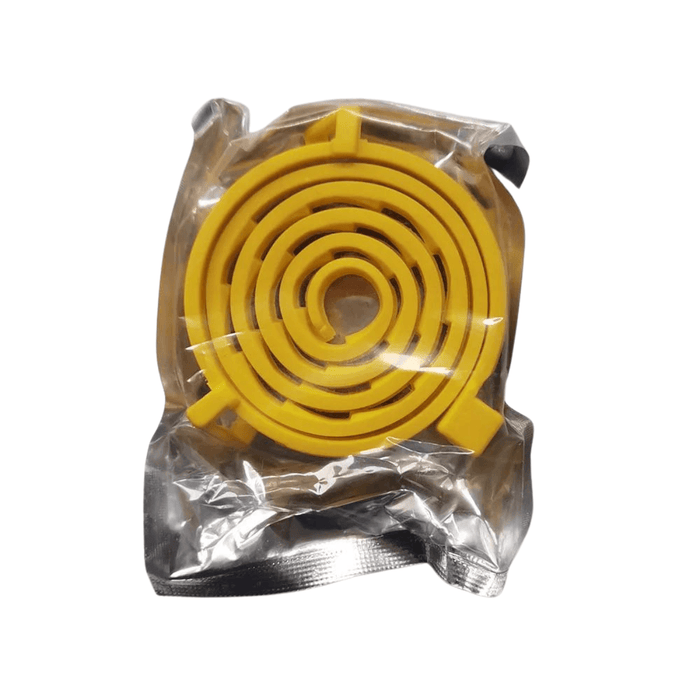 yellow flea collar in a sealed package.