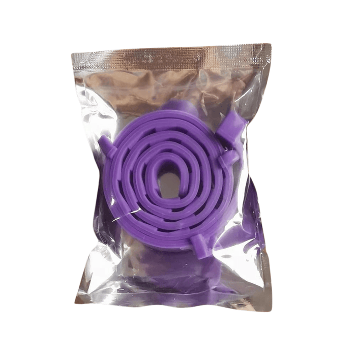 Purple flea collar in a sealed package.