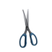 A single pair of scissors with a black blade and blue handles. The design is sleek and modern, suitable for various cutting tasks.