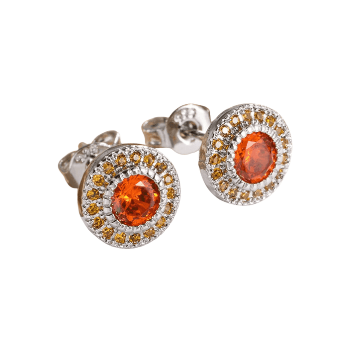 Cubic Zirconia Stud Earrings, Brass & Cubic Zirconia, 8 Vibrant Colors, Push-Back Clasp, Lightweight, Elegant & Versatile for Any Occasion