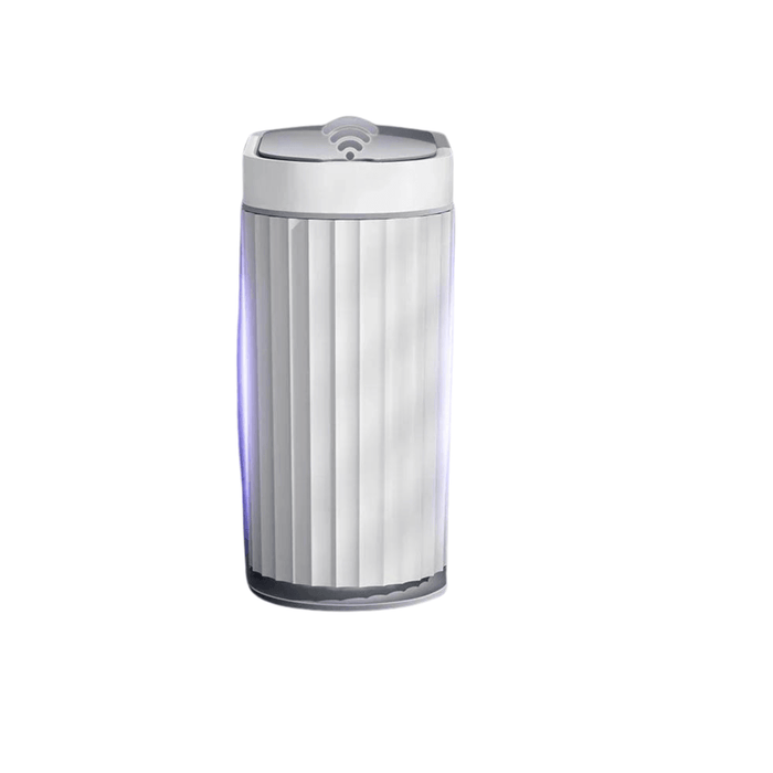 Smart white trash can. Display on white background.