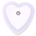 A heart-shaped night light with a vibrant white frame, ideal for adding a touch of warmth and light to any room. Display on white background.