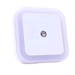 An white-framed square night light, featuring a central LED for gentle illumination. Display on white background.