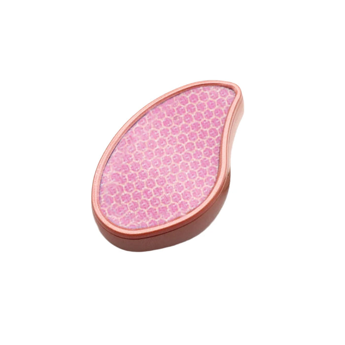 Bronze and Pink Nano Glass Foot File display on white background.