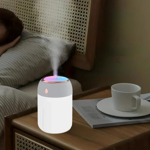 gray Mini Air Humidifier in a bedroom