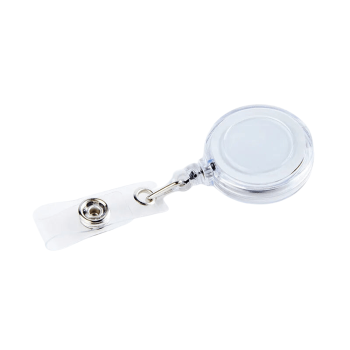 White Retractable Badge Holder.