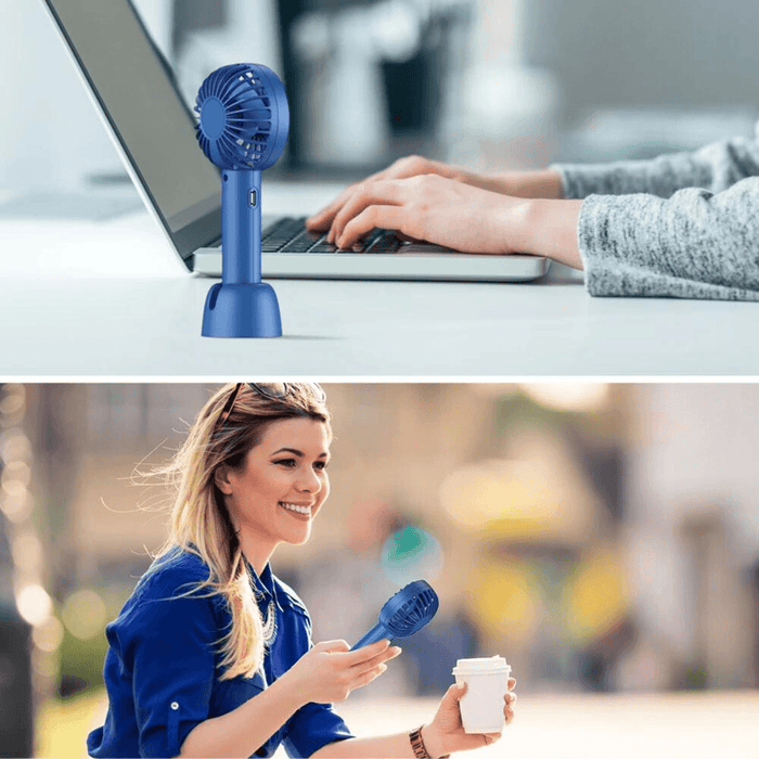 Mini Portable Fans in usage outside and in office