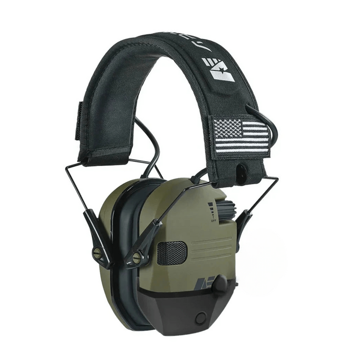 Olive green Noise Reduction Earmuffs with Bluetooth.