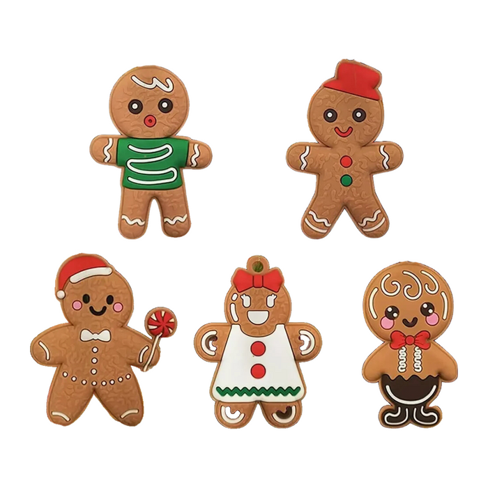 Gingerbread Tree Ornaments, Set of 12, Adorable Designs, Lightweight & Durable, Perfect for Holiday Gift, Christmas Trees and Wreaths