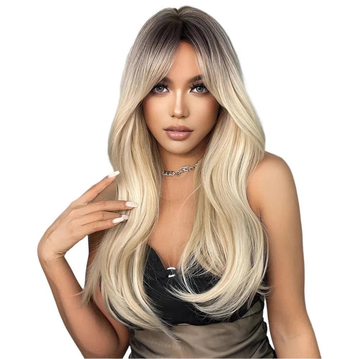 Ombre Synthetic Wigs – 26+ Inch Heat-Resistant Fiber with Adjustable Cap, Perfect for Daily Wear, Cosplay, and Events