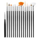 Black Nail Art Brushes set