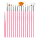 Pink Nail Art Brushes set