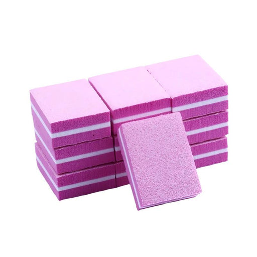 A pack of 10 dark pink Mini Nail Files display on white background.