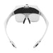 Back view of the white Illuminated Headband Magnifier Visor.