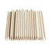 30 pieces of orange wood nail sticks display on white background.