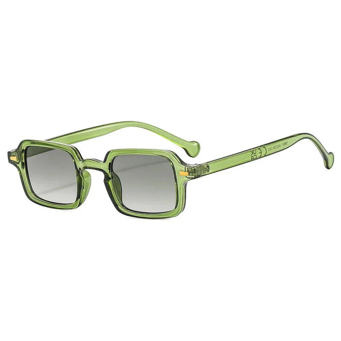 Rectangular green & gray Lenses Sunglasses displayed on a white background.