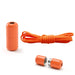 Orange magnetic shoelace closure set with laces and a magnetic lock.