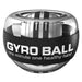 A close-up of a black and silver gyro ball labeled "GYRO BALL."