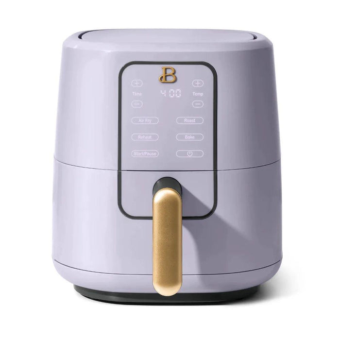 Smart Air Fryer, 3-qt capacity, 75% less fat, 4 presets, adjustable temp (170°F-400°F), easy cleanup, CE certified.