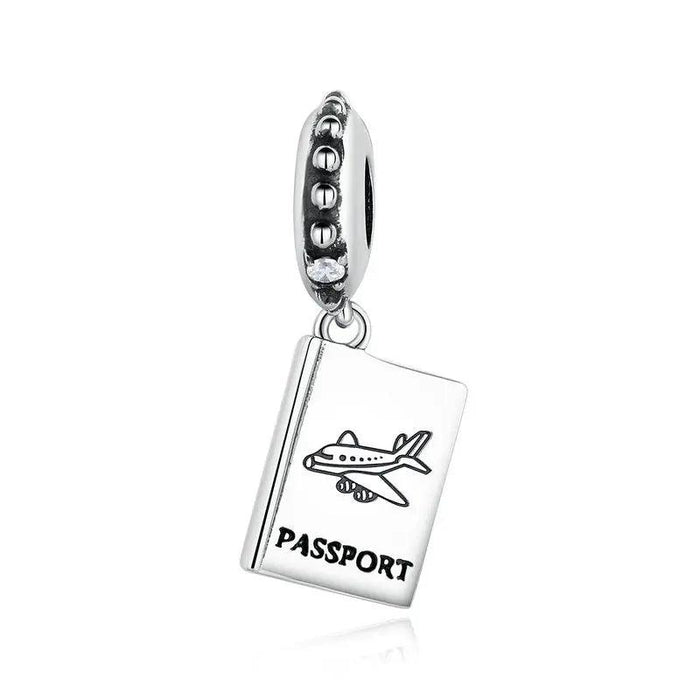 Passport silver charm