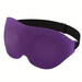 Purple sleeping mask with black strap.