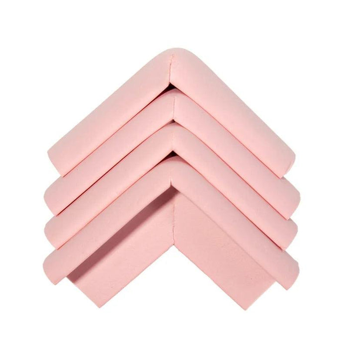 Four pink corner protectors display on white background.