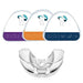 Mouthguard with three different packaging designs.