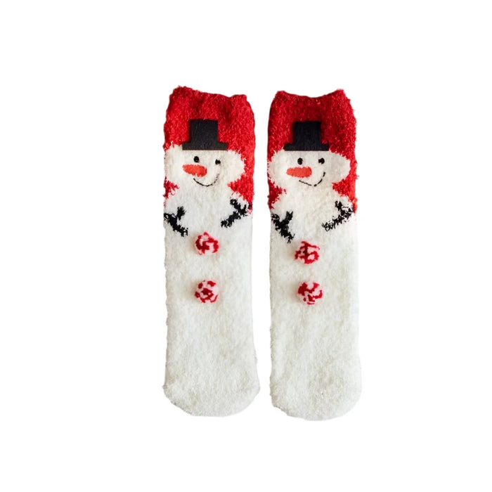 Cozy Christmas Fleece Socks, Ultra-Soft Coral Fleece, Festive Patterns, Breathable, Fits Women’s 5-9, Men’s 4-8