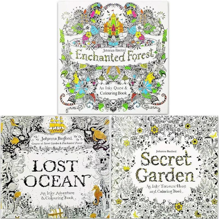 3 Tranquil Coloring Books