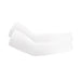 Plain white arm sleeves for sun protection and sports wear. Display on white background.