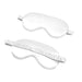 White sleep eye mask shown from front and back.