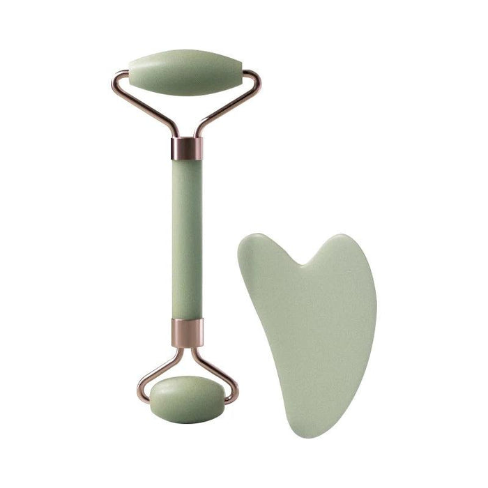 Green Gua Sha and face roller